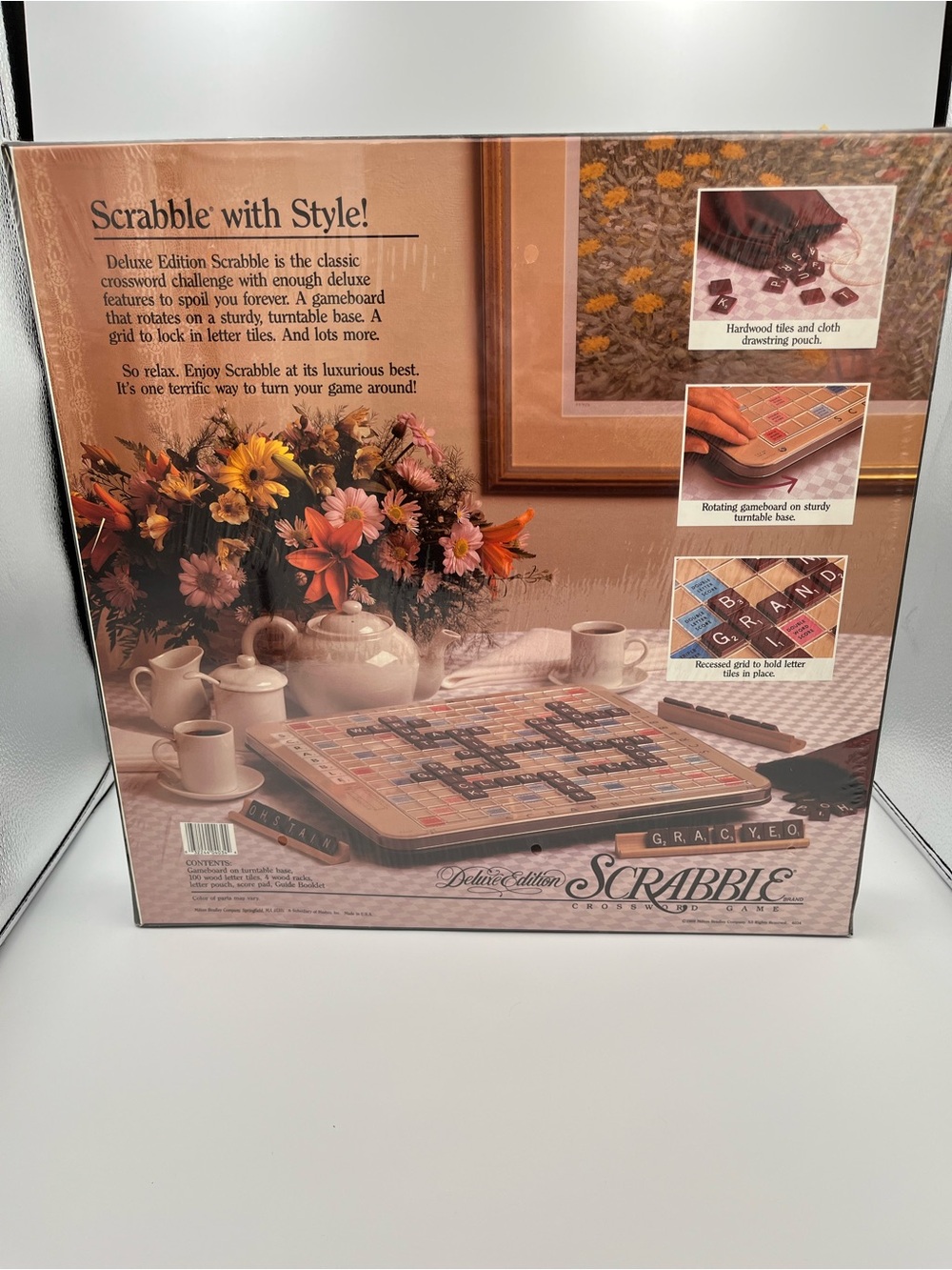 Milton Bradley 1989 Scrabble Deluxe Edition Board Game With Rotating Board New - Picture 2 of 7
